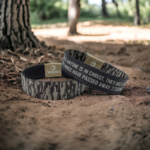 Load image into Gallery viewer, Versible Tree Bark Camo Bible Verse Wristband