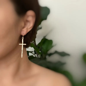 Slim and Stylish Cross Earrings