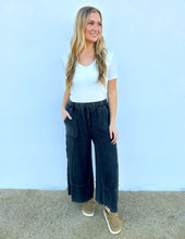 Load image into Gallery viewer, Cute &amp; Comfy Terry Knit Palazzo Pants in Black