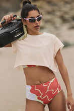 Load image into Gallery viewer, Free People Printed Hot Shot Cropped Tee in Pina/White