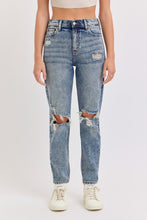 Load image into Gallery viewer, Hideaway Distressed Mom Jeans