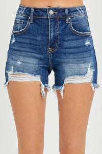 Hard Fought High Rise Denim Shorts