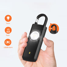 Load image into Gallery viewer, Safety First Personal Safety Alarm &amp; Flashlight Black