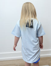 Load image into Gallery viewer, Lulu Mac YOUTH Stripes Logo SS Tee in Chambray