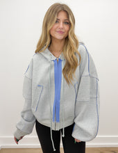 Load image into Gallery viewer, Forever Yours Contrast Seaming Hooded Zip-Up