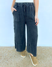 Load image into Gallery viewer, Cute &amp; Comfy Terry Knit Palazzo Pants in Black