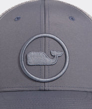 Load image into Gallery viewer, Vineyard Vines Whale Dot Performance Trucker Hat in Bluestone
