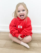 Load image into Gallery viewer, Lulu Mac Youth Terry LS Top in Red