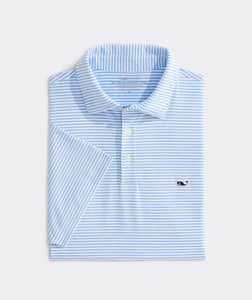 Vineyard Vines Bradley Stripe Sankaty Polo in Ocean Breeze Tejeda