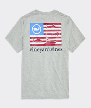 Load image into Gallery viewer, Vineyard Vines Fishing US Flag SS Harbor Tee