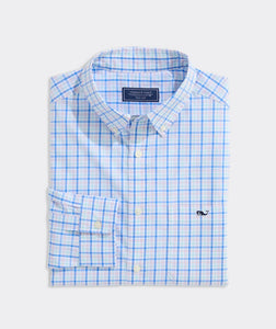 Vineyard Vines Kingston Tattersall Perfect Wash Poplin Shirt in Flamingo