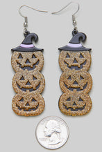 Load image into Gallery viewer, It's The Great Linked Glitter Pumpkin Earrings
