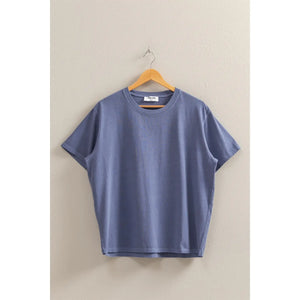 Hideaway Crew Neck Short Sleeve T-Shirt in Dusty Indigo