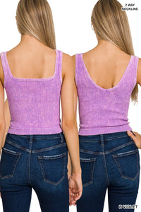 Set My Heart On Fire Reversible Crop Tank Lt Plum