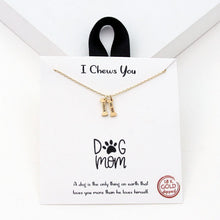 Load image into Gallery viewer, I Chews You Dog Mom Necklace Gold