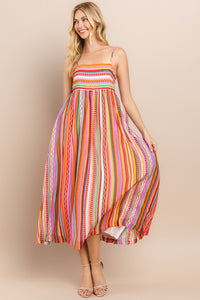 I Came to Dance Striped Midi Dress