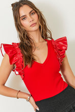 Load image into Gallery viewer, Game Day Chic V-Neck Ruffle Sleeve Bodysuit