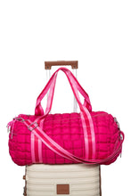 Load image into Gallery viewer, Hot Pink Striped Quilted Duffle Bag