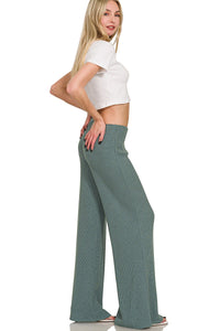 One of Them Girls Mock Neck Sweater Top & Pants Set in Ash Jade