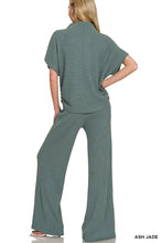 Load image into Gallery viewer, One of Them Girls Mock Neck Sweater Top &amp; Pants Set in Ash Jade