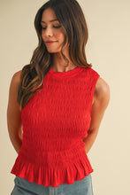 Load image into Gallery viewer, Don't Worry Knit Tank Top in Red