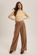 Load image into Gallery viewer, Turned Into Goodbyes Mock Neck LS Lace Top in Beige