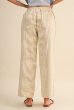 Load image into Gallery viewer, That's Mine Washed Striped Wide Leg Pants in Taupe