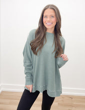 Load image into Gallery viewer, Living For Today Ribbed Waffle Pullover in Silky Pine