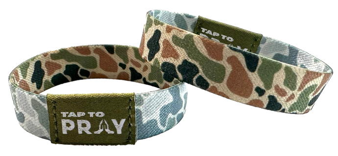 Versible River Rock Camo Sage Tap to Pray Wristband