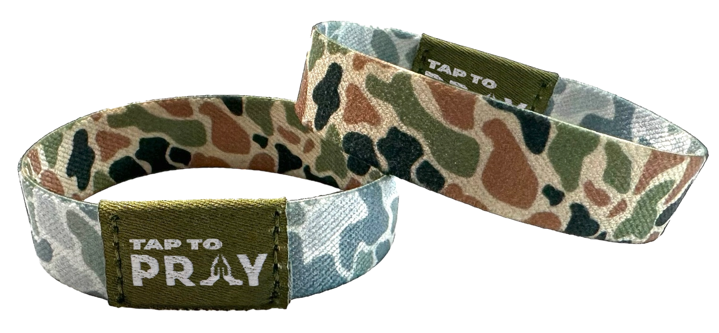 Versible River Rock Camo Sage Tap to Pray Wristband