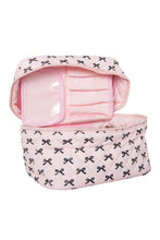 Load image into Gallery viewer, Travel Cosmetic Bag in Mini Black Bows