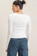 Load image into Gallery viewer, You Found Me Ruched LS Top in Off White