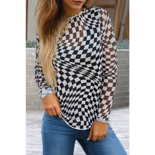 Load image into Gallery viewer, Until the End Checkered Mesh Top in Black