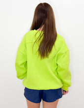 Load image into Gallery viewer, Lulu Mac Logo Sweatshirt in Chartruese/Deep Blue