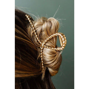 Living on Love Gold Twist Hair Clip