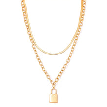 Load image into Gallery viewer, Layered Chain Paddock Pendant Necklace