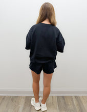 Load image into Gallery viewer, Lulu Mac SS Terry Cloth Top in Black