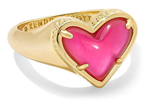 Kendra Scott Gold Framed Ari Heart Band Ring Azalea Illusion