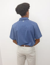Load image into Gallery viewer, Vineyard Vines St. Jean Stripe Sankaty Polo in Blue Depth Tejeda
