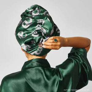 Harry Potter x Kitsch Slytherin Satin-Wrapped Hair Towel