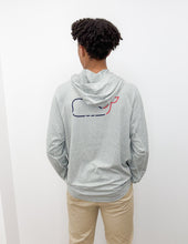 Load image into Gallery viewer, Vineyard Vines On-The-Go Whale Outline Long Sleeve Harbor Performance Hoodie Tee