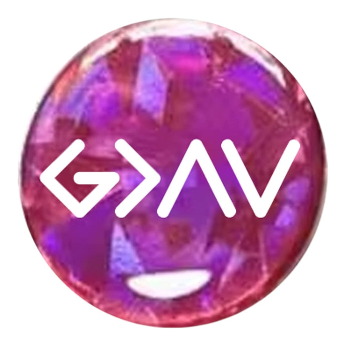 Versible Pink Crystal + God is Greater Tap to Pray Sticker