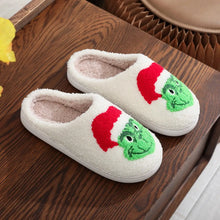 Load image into Gallery viewer, Feeling Grinchy Fuzzy Slippers