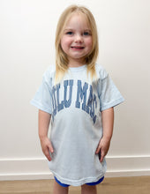 Load image into Gallery viewer, Lulu Mac YOUTH Stripes Logo SS Tee in Chambray
