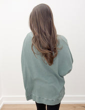 Load image into Gallery viewer, Living For Today Ribbed Waffle Pullover in Silky Pine