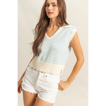 Load image into Gallery viewer, No Kind of Love Striped Knit Sleeveless Top in Blue