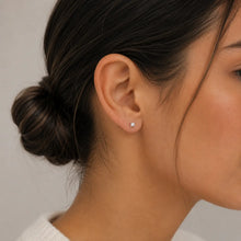 Load image into Gallery viewer, Erin Gray 4mm White CZ Stud Earrings in Gold