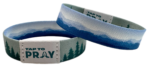 Versible Blue Mountains & Green Forests Tap to Pray Wristband