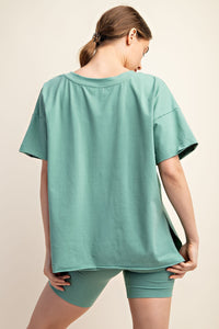 Everything That I Wanted Oversized Reversible Tee Sage