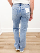 Load image into Gallery viewer, Glorietta High Rise Distressed Slime Wide Leg Jeans